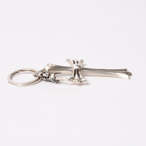 CHROME HEARTS クロムハーツ CH CRS LG & No5 DGGR ラージクロス ダガー キーリング 重量約52.2g 美品 中古 4b014089
