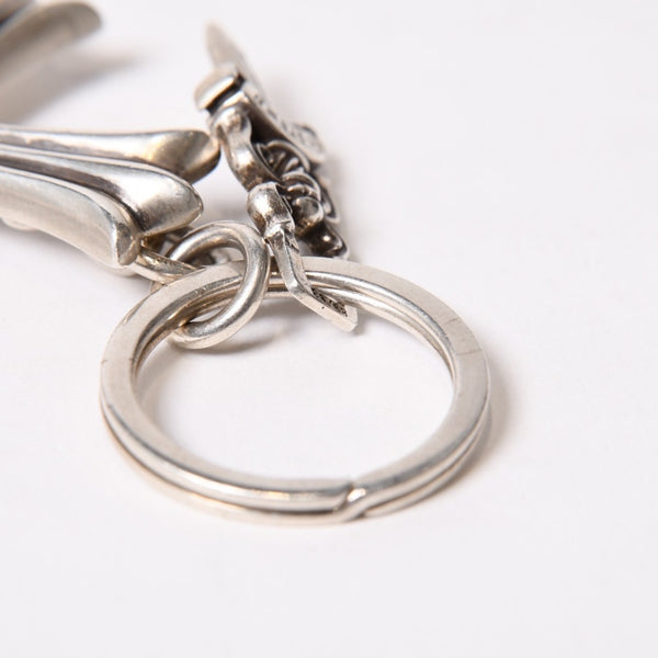 CHROME HEARTS クロムハーツ CH CRS LG & No5 DGGR ラージクロス ダガー キーリング 重量約52.2g 美品 中古 4b014089
