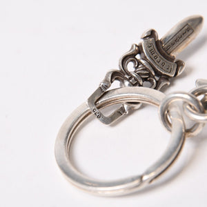 CHROME HEARTS クロムハーツ CH CRS LG & No5 DGGR ラージクロス ダガー キーリング 重量約52.2g 美品 中古 4b014089