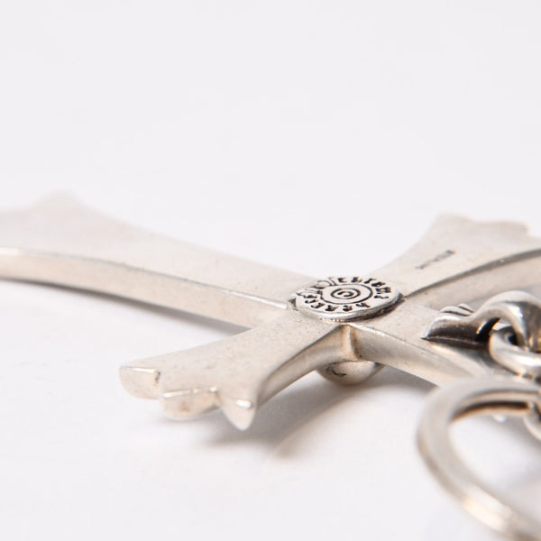 CHROME HEARTS クロムハーツ CH CRS LG & No5 DGGR ラージクロス ダガー キーリング 重量約52.2g 美品 中古 4b014089