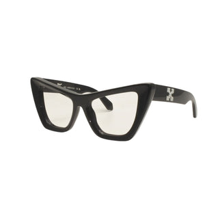 OFF-WHITE Date Glasses Eyewear OERI045 1007 Size 57□20-145 Arrow Logo Acetate Black Good Used 4b013978