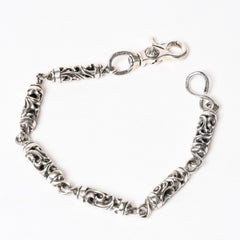 CHROME HEARTS クロムハーツ ケルティック ローラーウォレットチェーン 6リンク1クリップ 約166g 美品 中古 4b014080