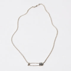 New and unused CHROME HEARTS SAFETY PIN 1DIA ROLL CHAIN ​​16Inch Safety pin necklace 16 inches Weight 6.49g Used 4b014054