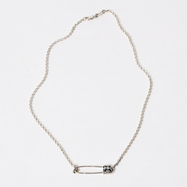 New and unused CHROME HEARTS SAFETY PIN 1DIA ROLL CHAIN ​​16Inch Safety pin necklace 16 inches Weight 6.49g Used 4b014054