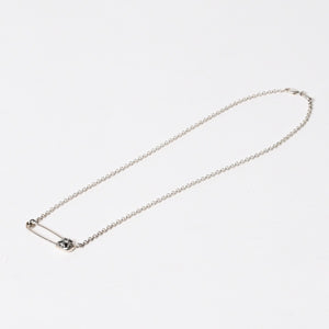New and unused CHROME HEARTS SAFETY PIN 1DIA ROLL CHAIN ​​16Inch Safety pin necklace 16 inches Weight 6.49g Used 4b014054