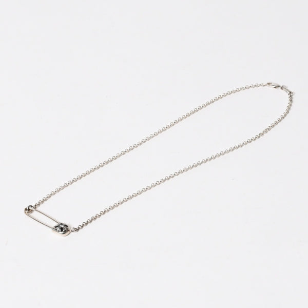 New and unused CHROME HEARTS SAFETY PIN 1DIA ROLL CHAIN ​​16Inch Safety pin necklace 16 inches Weight 6.49g Used 4b014054