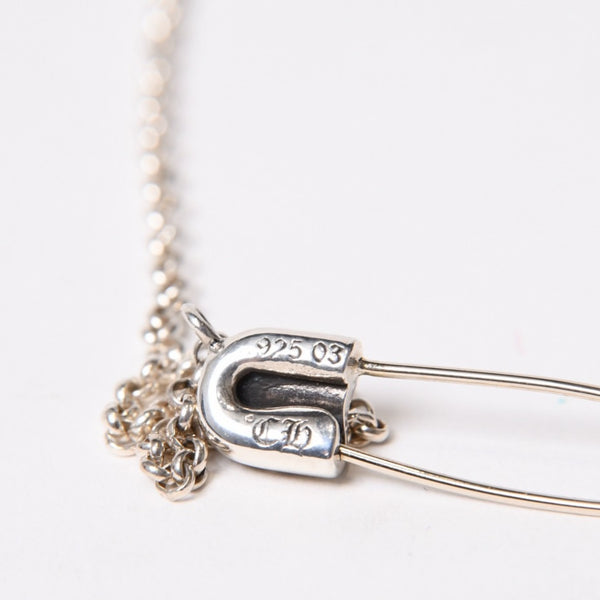 New and unused CHROME HEARTS SAFETY PIN 1DIA ROLL CHAIN ​​16Inch Safety pin necklace 16 inches Weight 6.49g Used 4b014054