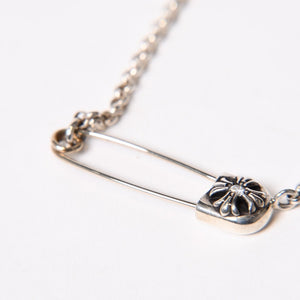 New and unused CHROME HEARTS SAFETY PIN 1DIA ROLL CHAIN ​​16Inch Safety pin necklace 16 inches Weight 6.49g Used 4b014054