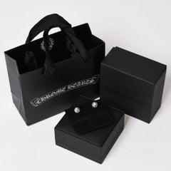 新品未使用 CHROME HEARTS クロムハーツ × ミキモト MIKIMOTO スタッド CHプラスパール ピアス 18K WG 中古 4b014110