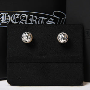 新品未使用 CHROME HEARTS クロムハーツ × ミキモト MIKIMOTO スタッド CHプラスパール ピアス 18K WG 中古 4b014110