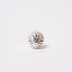 新品未使用 CHROME HEARTS クロムハーツ × ミキモト MIKIMOTO スタッド CHプラスパール ピアス 18K WG 中古 4b014110