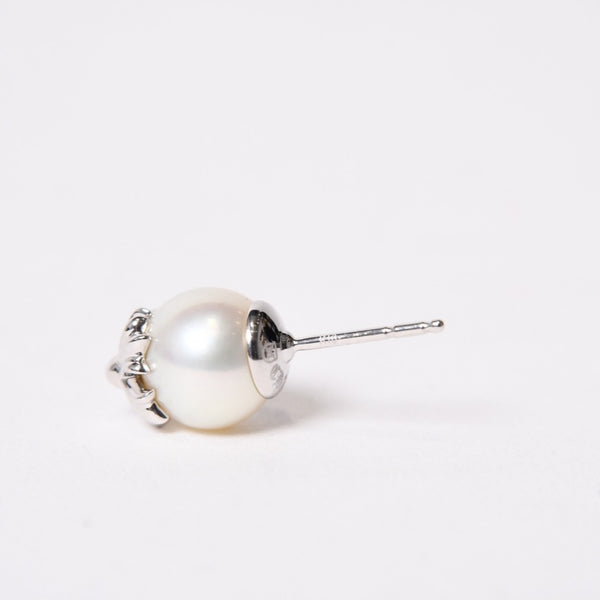 新品未使用 CHROME HEARTS クロムハーツ × ミキモト MIKIMOTO スタッド CHプラスパール ピアス 18K WG 中古 4b014110