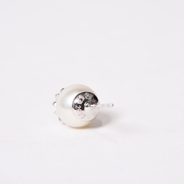 新品未使用 CHROME HEARTS クロムハーツ × ミキモト MIKIMOTO スタッド CHプラスパール ピアス 18K WG 中古 4b014110