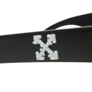 OFF-WHITE Date Glasses Eyewear OERI045 1007 Size 57□20-145 Arrow Logo Acetate Black Good Used 4b013978