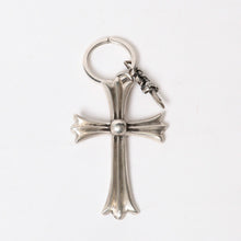 画像をギャラリービューアに読み込む, CHROME HEARTS クロムハーツ CH CRS LG &amp; No5 DGGR ラージクロス ダガー キーリング 重量約55.7g 美品 中古 4b014090
