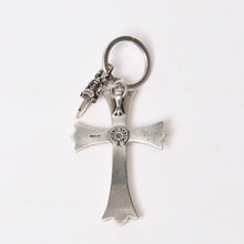 画像をギャラリービューアに読み込む, CHROME HEARTS クロムハーツ CH CRS LG &amp; No5 DGGR ラージクロス ダガー キーリング 重量約55.7g 美品 中古 4b014090