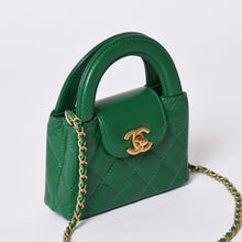 画像をギャラリービューアに読み込む, 新品未使用 CHANEL シャネル ハンドバッグ 2WAY AP3435 チェーンショルダー トップハンドル ミニ ランダム番台 ココマーク グリーン 中古 4a001707