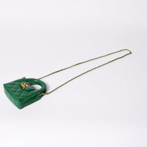 New and unused CHANEL Handbag 2WAY AP3435 Chain Shoulder Top Handle Mini Random Number Coco Mark Green Used 4a001707