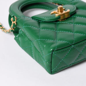 New and unused CHANEL Handbag 2WAY AP3435 Chain Shoulder Top Handle Mini Random Number Coco Mark Green Used 4a001707