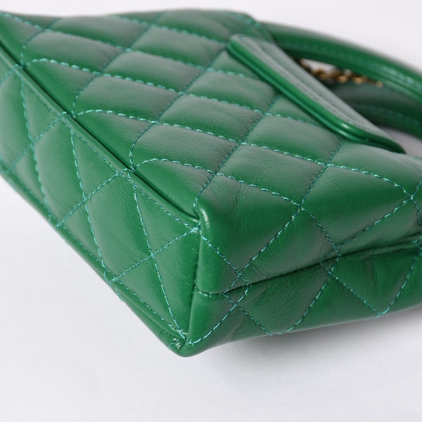 New and unused CHANEL Handbag 2WAY AP3435 Chain Shoulder Top Handle Mini Random Number Coco Mark Green Used 4a001707