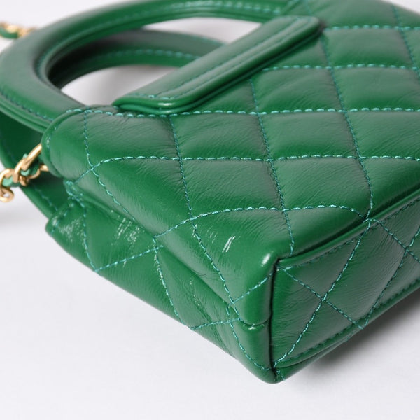 New and unused CHANEL Handbag 2WAY AP3435 Chain Shoulder Top Handle Mini Random Number Coco Mark Green Used 4a001707
