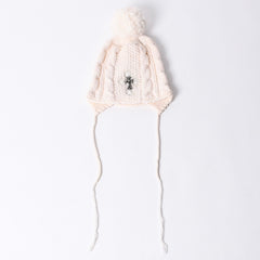 CHROME HEARTS CH Cross Patch Beanie Knit Cap ONE SIZE 22cm CH Cross Decoration Silver 925 Ivory Good Condition Used 4a001212