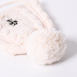 CHROME HEARTS CH Cross Patch Beanie Knit Cap ONE SIZE 22cm CH Cross Decoration Silver 925 Ivory Good Condition Used 4a001212