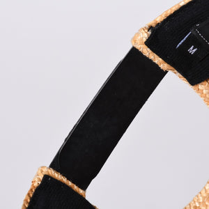 新品未使用品 CHANEL シャネル ストロー ブレード キャップ ココマーク ベージュ ポリエステル サイズM 中古 4a001035