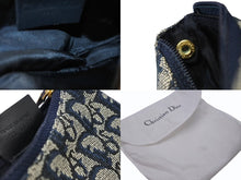 画像をギャラリービューアに読み込む, 極美品 Christian Dior クリスチャンディオール サドルコインケース 小銭入れ TR 0032 ネイビー トロッター柄 ガリアーノ期 中古 4b006281