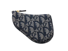 画像をギャラリービューアに読み込む, 極美品 Christian Dior クリスチャンディオール サドルコインケース 小銭入れ TR 0032 ネイビー トロッター柄 ガリアーノ期 中古 4b006281