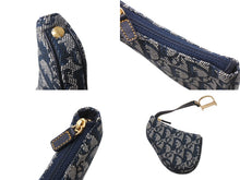画像をギャラリービューアに読み込む, 極美品 Christian Dior クリスチャンディオール サドルコインケース 小銭入れ TR 0032 ネイビー トロッター柄 ガリアーノ期 中古 4b006281