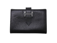 画像をギャラリービューアに読み込む, HERMES エルメス べアンミニ カードケース 名刺入れ ボックスカーフ ブラック シルバー金具 ◻︎G刻印 良品 中古 4b006204