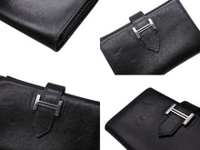 画像をギャラリービューアに読み込む, HERMES エルメス べアンミニ カードケース 名刺入れ ボックスカーフ ブラック シルバー金具 ◻︎G刻印 良品 中古 4b006204