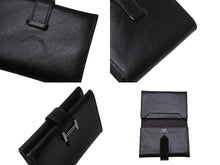 画像をギャラリービューアに読み込む, HERMES エルメス べアンミニ カードケース 名刺入れ ボックスカーフ ブラック シルバー金具 ◻︎G刻印 良品 中古 4b006204