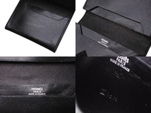 画像をギャラリービューアに読み込む, HERMES エルメス べアンミニ カードケース 名刺入れ ボックスカーフ ブラック シルバー金具 ◻︎G刻印 良品 中古 4b006204