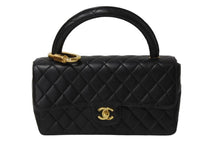 画像をギャラリービューアに読み込む, CHANEL シャネル マトラッセ 親子バッグ ハンドバッグ 大 ヴィンテージ 3番台 ラムスキン ブラック ゴールド金具 美品 中古 54812