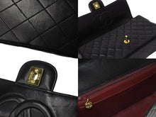 画像をギャラリービューアに読み込む, CHANEL シャネル マトラッセ 親子バッグ ハンドバッグ 大 ヴィンテージ 3番台 ラムスキン ブラック ゴールド金具 美品 中古 54812