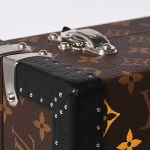 新品同様 LOUIS VUITTON ルイヴィトン オーダー トランクケース 45 プレジデント モノグラムイリュージョン ブラウン 中古 4b009465