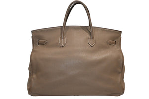 極美品 激レア HERMES エルメス BIRKIN バーキン50 ハンドバッグ トリヨンクレマンス エトゥープ シルバー金具 □M刻印 中古 4b012805