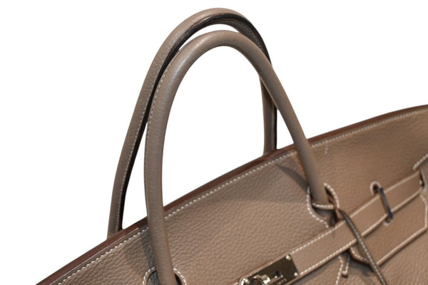 極美品 激レア HERMES エルメス BIRKIN バーキン50 ハンドバッグ トリヨンクレマンス エトゥープ シルバー金具 □M刻印 中古 4b012805