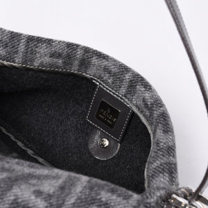 FENDI フェンディ マンマバケット ワンショルダーバッグ ズッキーノ ウール グレー 美品 中古 4a000498