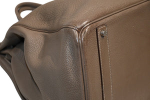 極美品 激レア HERMES エルメス BIRKIN バーキン50 ハンドバッグ トリヨンクレマンス エトゥープ シルバー金具 □M刻印 中古 4b012805