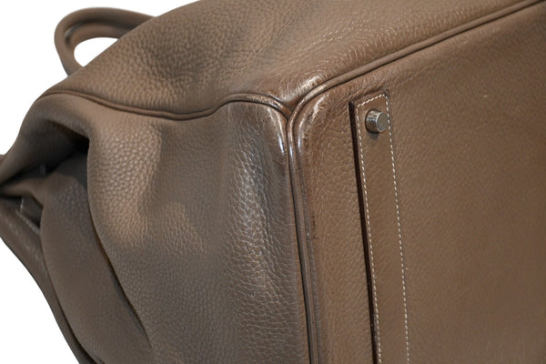 極美品 激レア HERMES エルメス BIRKIN バーキン50 ハンドバッグ トリヨンクレマンス エトゥープ シルバー金具 □M刻印 中古 4b012805