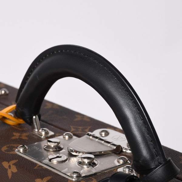 新品同様 LOUIS VUITTON ルイヴィトン オーダー トランクケース 45 プレジデント モノグラムイリュージョン ブラウン 中古 4b009465