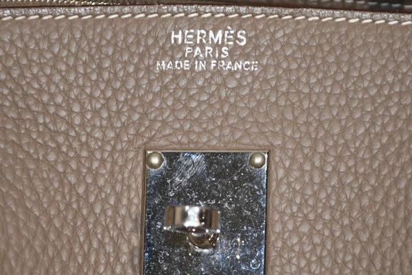 極美品 激レア HERMES エルメス BIRKIN バーキン50 ハンドバッグ トリヨンクレマンス エトゥープ シルバー金具 □M刻印 中古 4b012805