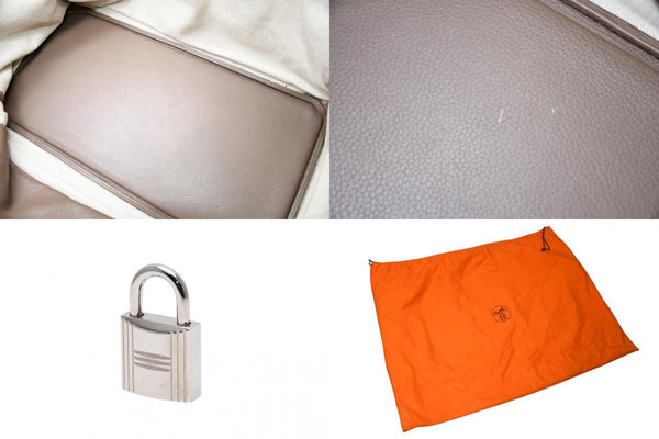 極美品 激レア HERMES エルメス BIRKIN バーキン50 ハンドバッグ トリヨンクレマンス エトゥープ シルバー金具 □M刻印 中古 4b012805