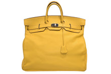 Load image into Gallery viewer, 極美品 HERMES エルメス ハンドバッグ オータクロア50 トリヨンクレマンス バーキン シルバー金具 イエロー □M刻印 中古 4b012806