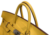 Load image into Gallery viewer, 極美品 HERMES エルメス ハンドバッグ オータクロア50 トリヨンクレマンス バーキン シルバー金具 イエロー □M刻印 中古 4b012806