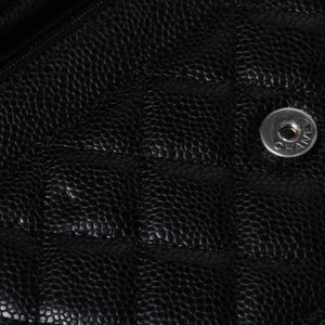 新品同様 CHANEL シャネル チェーンウォレット 長財布 AP0250 29番台 ココマーク キャビアスキン ブラック シルバー金具 中古 4a000415