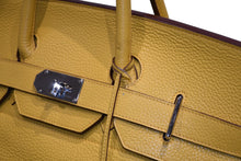 Load image into Gallery viewer, 極美品 HERMES エルメス ハンドバッグ オータクロア50 トリヨンクレマンス バーキン シルバー金具 イエロー □M刻印 中古 4b012806